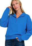 Half-Zip Fleece Sweatshirt - Multiple Colors (S-L)