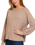 Hacci Round Neck Long Sleeve Shirt - Multiple Colors (S-3X)