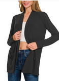 Light Open Cardigan - Red, Navy, or Black (S, L, XL)