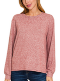 Hacci Round Neck Long Sleeve Shirt - Multiple Colors (S-3X)