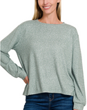 Hacci Round Neck Long Sleeve Shirt - Multiple Colors (S-3X)