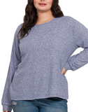 Hacci Round Neck Long Sleeve Shirt - Multiple Colors (S-3X)