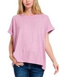 Hacci Melange Round Neck Short Sleeve Tee - Multiple Colors (S-L)