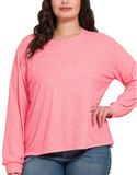 Hacci Round Neck Long Sleeve Shirt - Multiple Colors (S-3X)