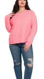 Hacci Round Neck Long Sleeve Shirt - Multiple Colors (S-3X)