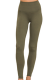 Microfiber Leggings with Pockets - Dark Burgundy, Dark Olive or Brown (S-XL)