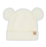 CC Fuzzy Baby Teddy Beanie - Camel or Ivory
