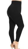 High Waist Fleece-Lined Leggings (Multiple Colors) - One Size (10-20) Plus