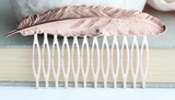 Big Feather Hair Comb - Silver or Rose Gold