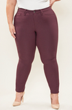 Mid-Rise Stretch Colored Skinny Jean - Walnut (2X, 3X)