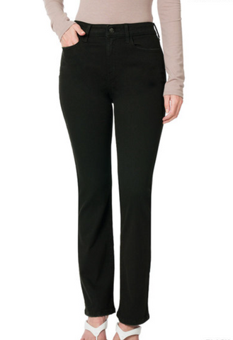 Zenana Mid-Rise Straight Fit Black Denim Pants (25, 26, 29-31)