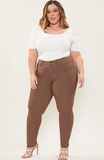 Mid-Rise Stretch Colored Skinny Jean - Walnut (2X, 3X)