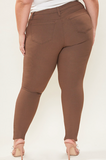 Mid-Rise Stretch Colored Skinny Jean - Walnut (2X, 3X)
