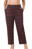 Plaid Pull-On Stretch Dress Pants (S-3X)