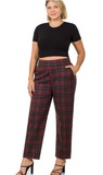 Plaid Pull-On Stretch Dress Pants (S-3X)