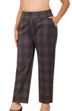 Plaid Pull-On Stretch Dress Pants (S-3X)