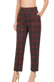 Plaid Pull-On Stretch Dress Pants (S-3X)