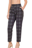 Plaid Pull-On Stretch Dress Pants (S-3X)