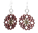 Dahlia Flower Blossom Wood Earrings