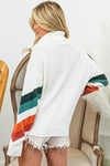 Chevron Pullover - Ivory/Green/Rust (S, L)