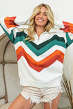 Chevron Pullover - Ivory/Green/Rust (S-XL)