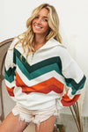 Chevron Pullover - Ivory/Green/Rust (S-XL)