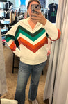 Chevron Pullover - Ivory/Green/Rust (S-XL)