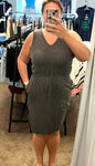 Ribbed Tank Dress - Charcoal (S-L) Sky Blue (1X-3X)