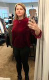 Dot Sleeve Velvet Top - Wine (S-L)