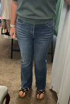 High Rise Step Hem Flare Jeans