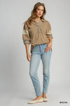 Long Sleeve French Terry Top - Mocha (S-L)