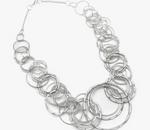 Hammered Silver Plated Rings Necklace