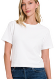 Short Sleeve Cropped Tee - Black or White (S-L)