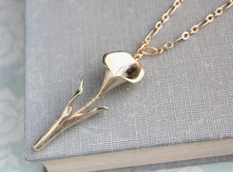 Calla Lily Necklace - Gold
