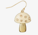 White Crystal Mushroom Earrings