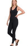 Ribbed Body Suit - Black (S/M or L/XL)
