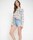 Light-Weight Plaid Shirt - Ivory with Blue/Gray (S, L) or Ivory with Sage (L)