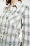 Light-Weight Plaid Shirt - Ivory with Blue/Gray or Sage (M, L)
