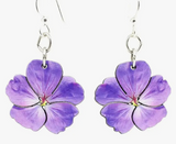 Violet Blossom Wood Earrings