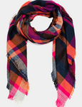 Pink Multi-Colored Plaid Scarf