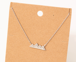 Studded Mountain Range Necklace - Gold or Silver