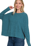 Ribbed Dolman Sweater - Heather Gray (S/M-2X/3X)