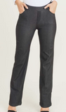 Yelete Mid-Rise Bootcut Jegging - Nearly Black (S-3XL)