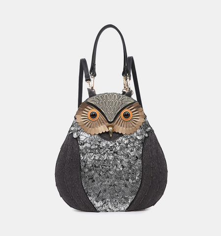 Owl Backpack or Satchel - Gray