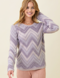 Zig Zag Fuzzy Sweater - Lavender (S-L)