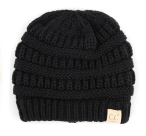 CC Kids Beanie Hat with Lining - Black or Ivory