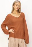 V-Neck Summer Sweater - Baked Clay (S, M)