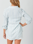 Frey Edge Shirt - Pale Blue Stripe (S, L)