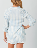 Frey Edge Shirt - Pale Blue Stripe (S, L)