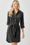 Acid Wash Dress - Black (S-L)